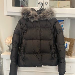 The North Face Black Puffer Coat w/ faux fur hood